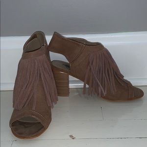 Leather tassel booties